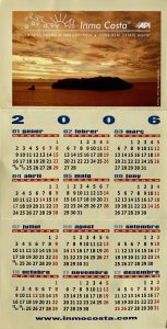 Primer calendari Inmocosta API L'Estartit-L'Escala tríptic de butxaca 2005-2006